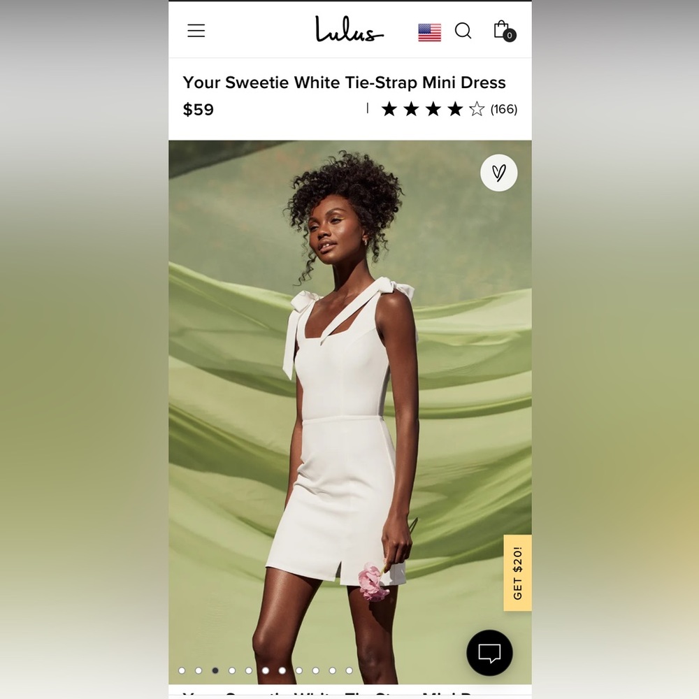 Lulus white tie strap mini dress